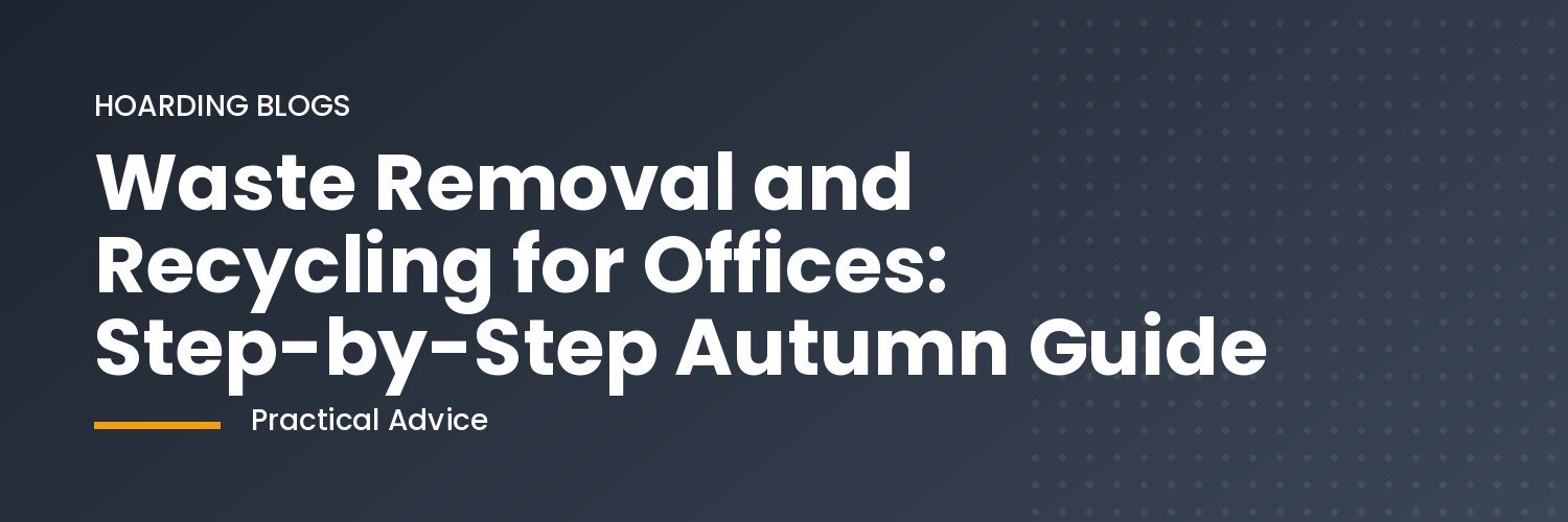 Office waste being sorted and recycled in autumn